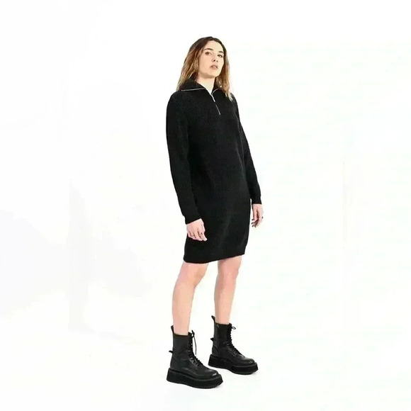 NWT lili sidonio black sweater dress small - Picture 1 of 5